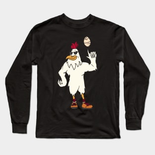 Rooster Spins An Egg Long Sleeve T-Shirt